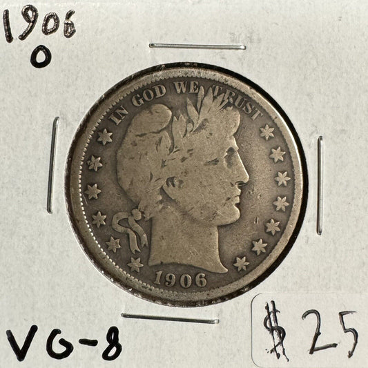 1906 O Barber Half Dollar - Very Good