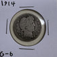 1914 Barber Quarter - Good ( 300825 )