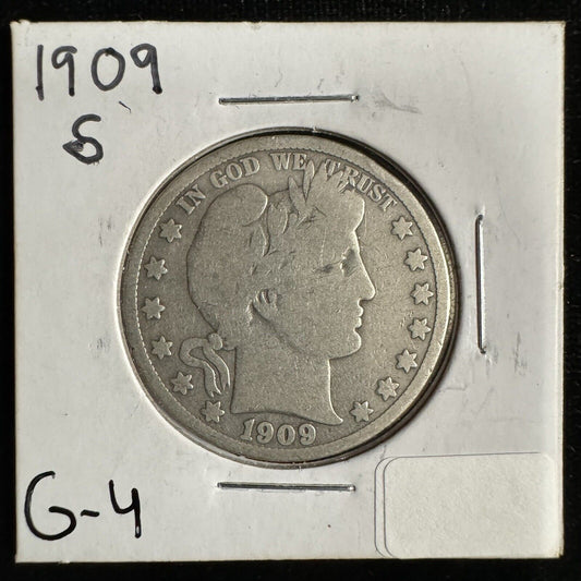 1909 S Barber Half Dollar - Good