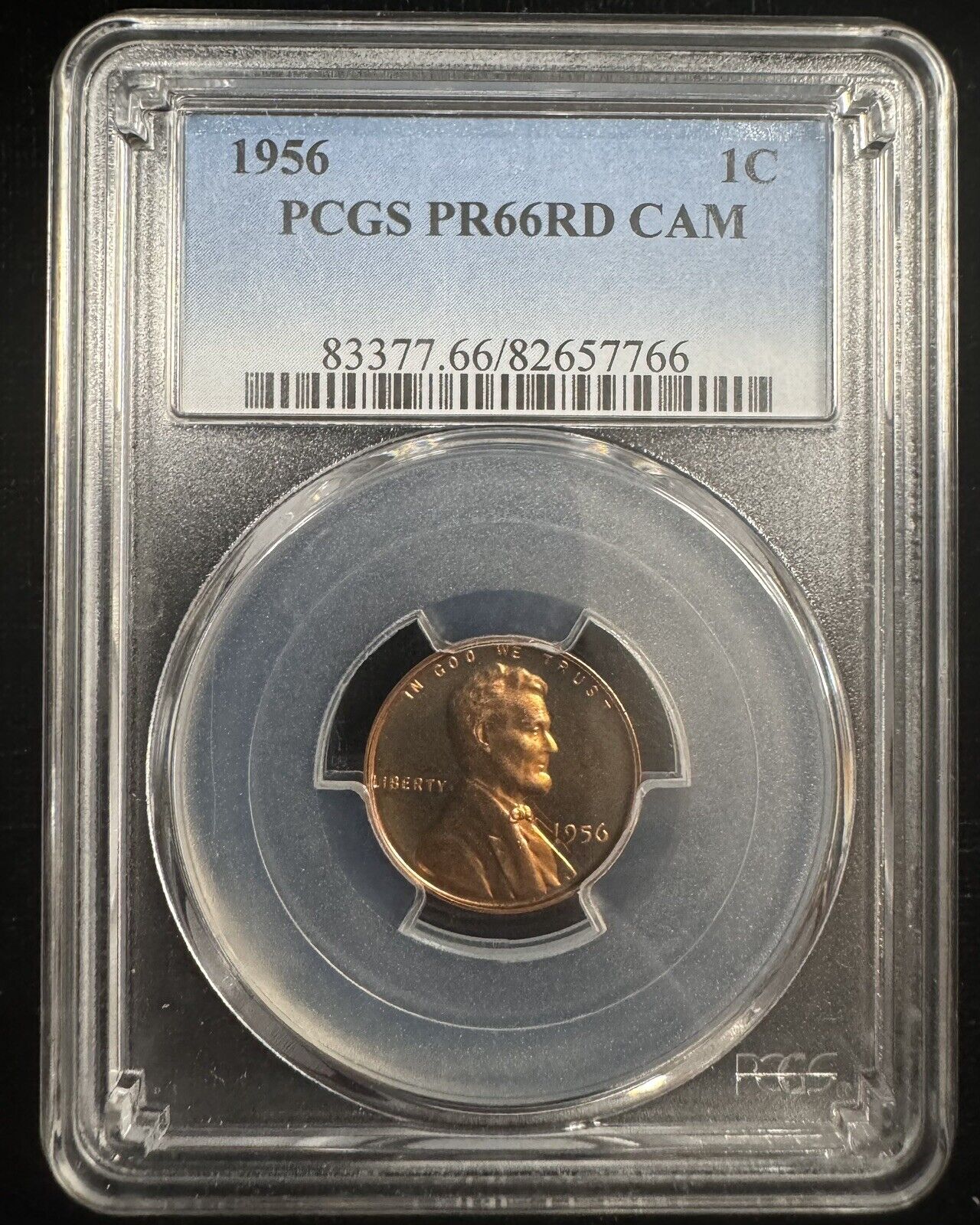 1956 Wheat Cent PCGC - PR66RD CAM