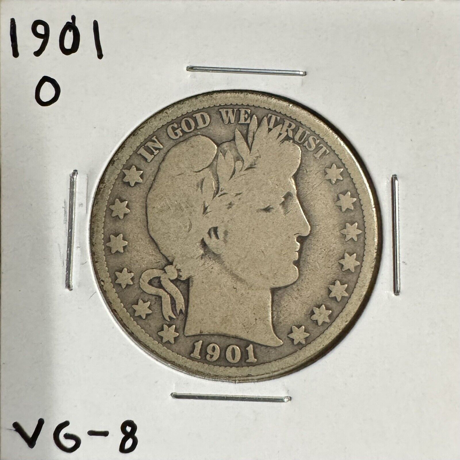 1901 O Barber Half Dollar - Very Good