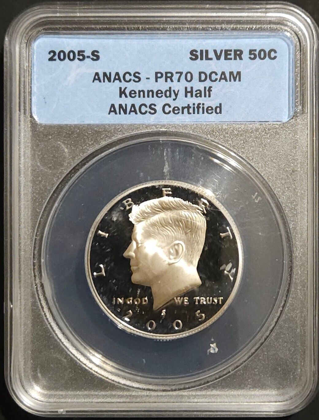 2005-S Kennedy Silver Half Dollar ANACS PR70DCAM Stunning Perfect Grade Deep Ca