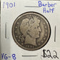 1901 Barber Half Dollar - Very Good