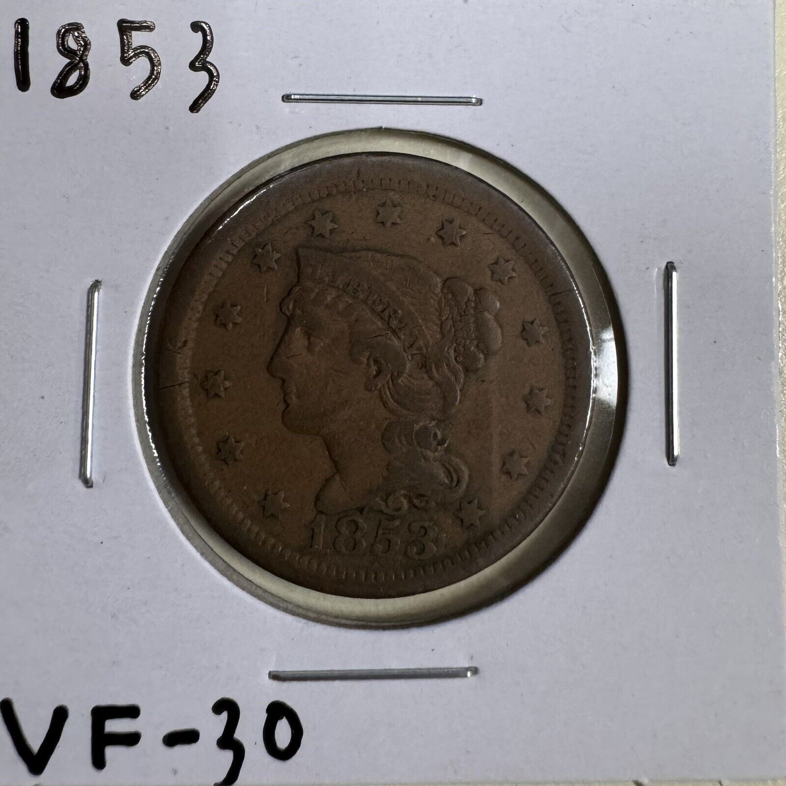 1853 Large Cent - Very Fine ( 300872 )