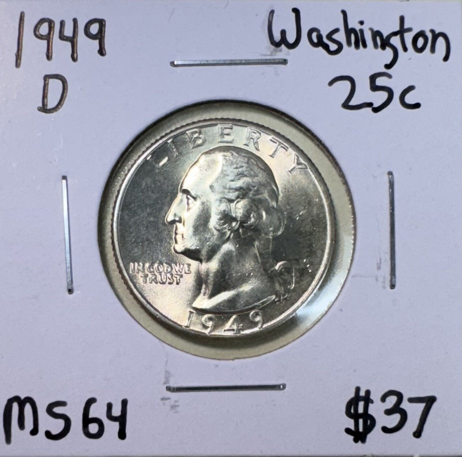 1949 D Washington Quarter - Mint State ( 301024 )