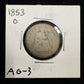 1853 O Seated Liberty Quarter - About Good