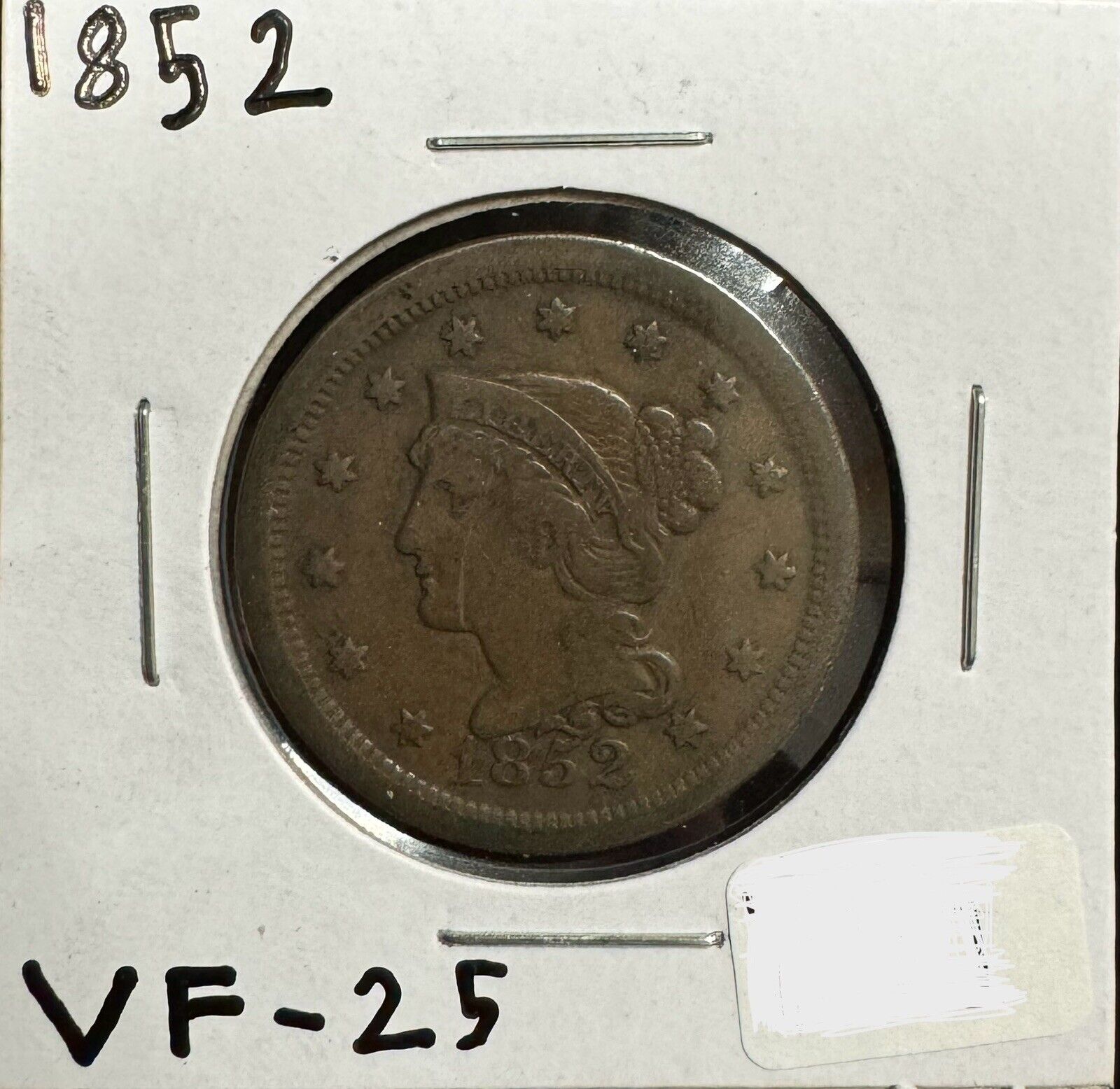 1852 Large Cent - Very Fine ( 300869 )