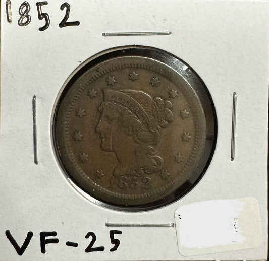 1852 Large Cent - Very Fine ( 300869 )