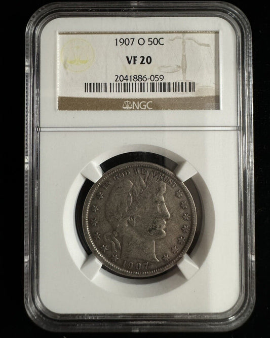 1907 O Barber Half Dollar NGC - VF20