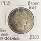 1915 Barber Half Dollar - Very Fine Details | KEY DATE ( 119191 )