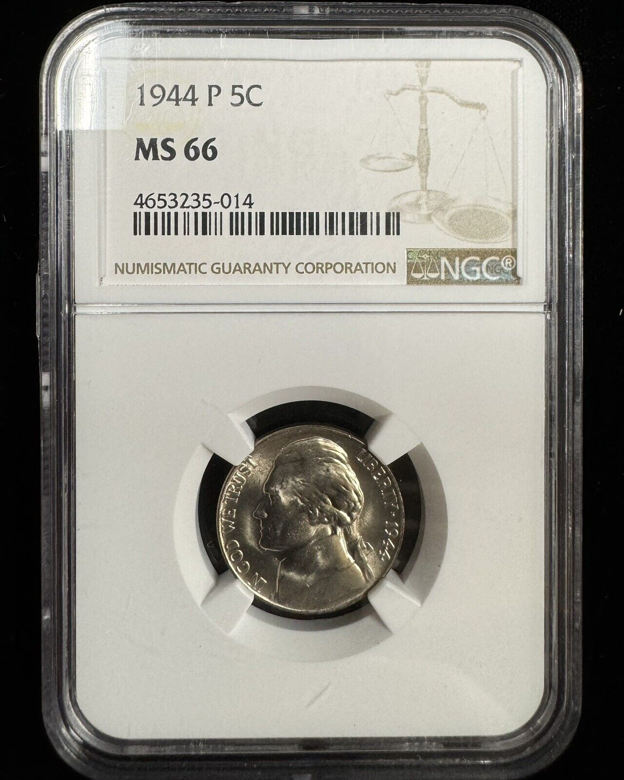 1944 P Jefferson Nickel NGC - MS66