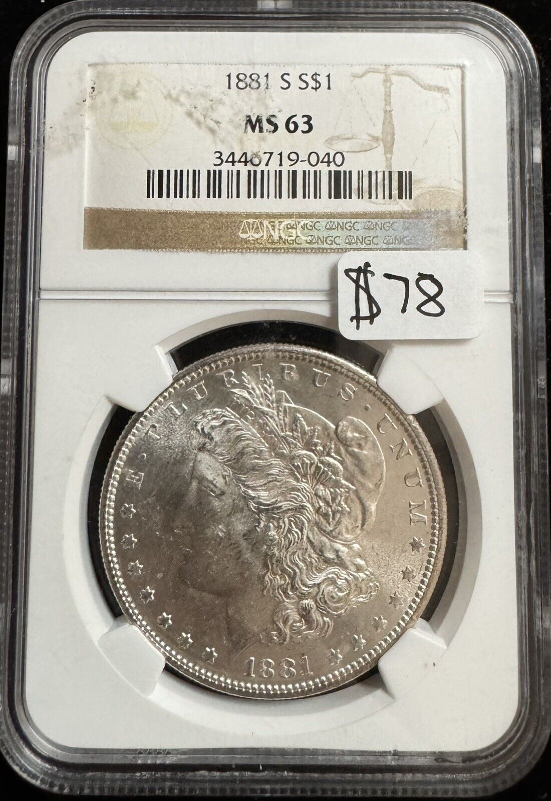 1881 S Morgan Dollar NGC - MS63 ( 300794 )