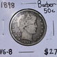 1898 Barber Half Dollar - Very Good ( 301032 )