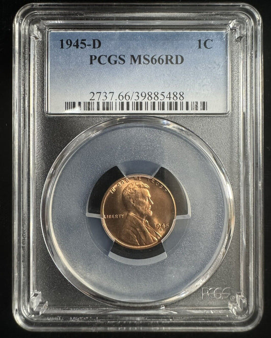 1945 D Wheat Cent PCGS - MS66RD