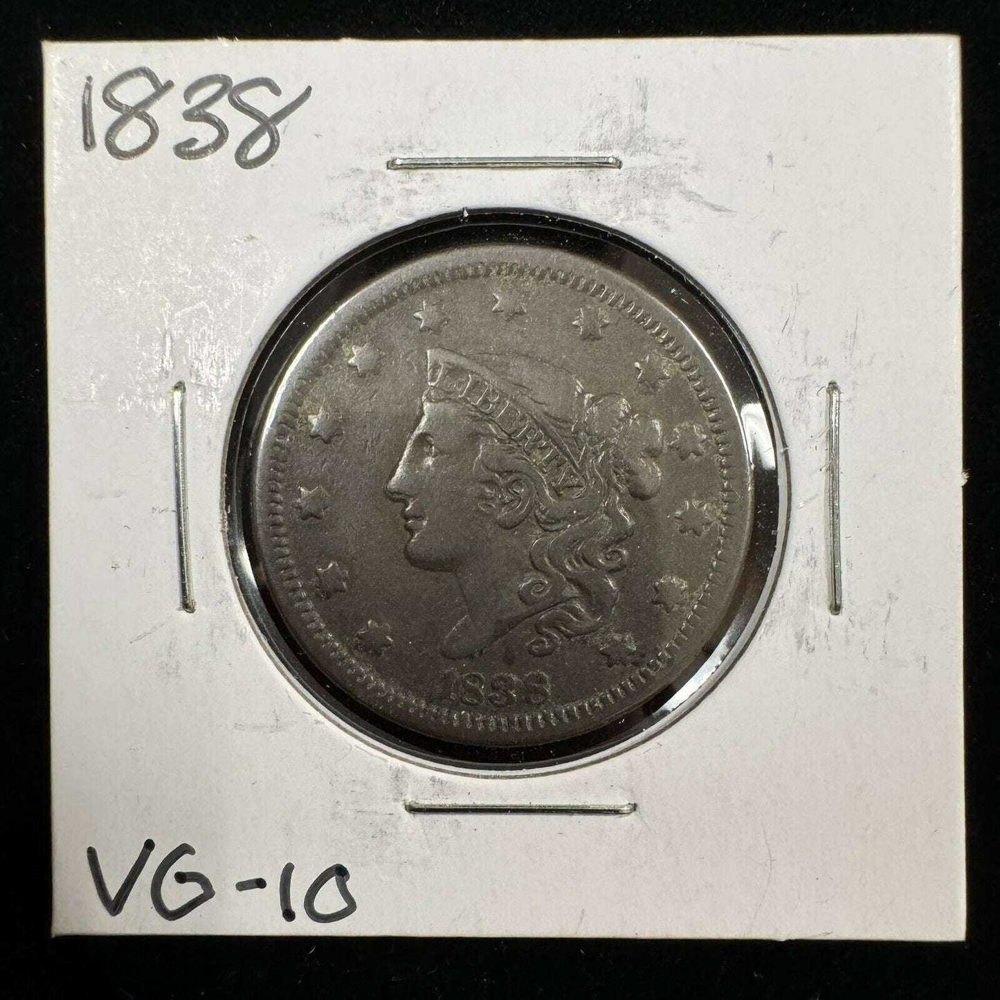 1838 Large Cent - Very Good