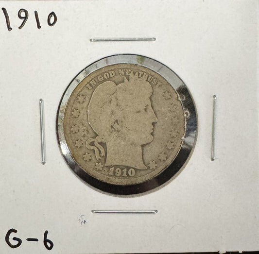 1910 D Barber Quarter - Good ( 300818 )