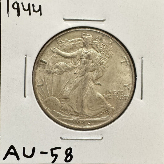 1944 Walking Liberty Half Dollar - Almost Uncirculated 