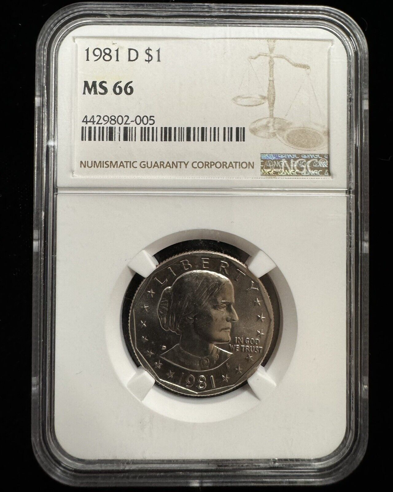 1981 D Susan B Anthony Dollar NGC - MS66