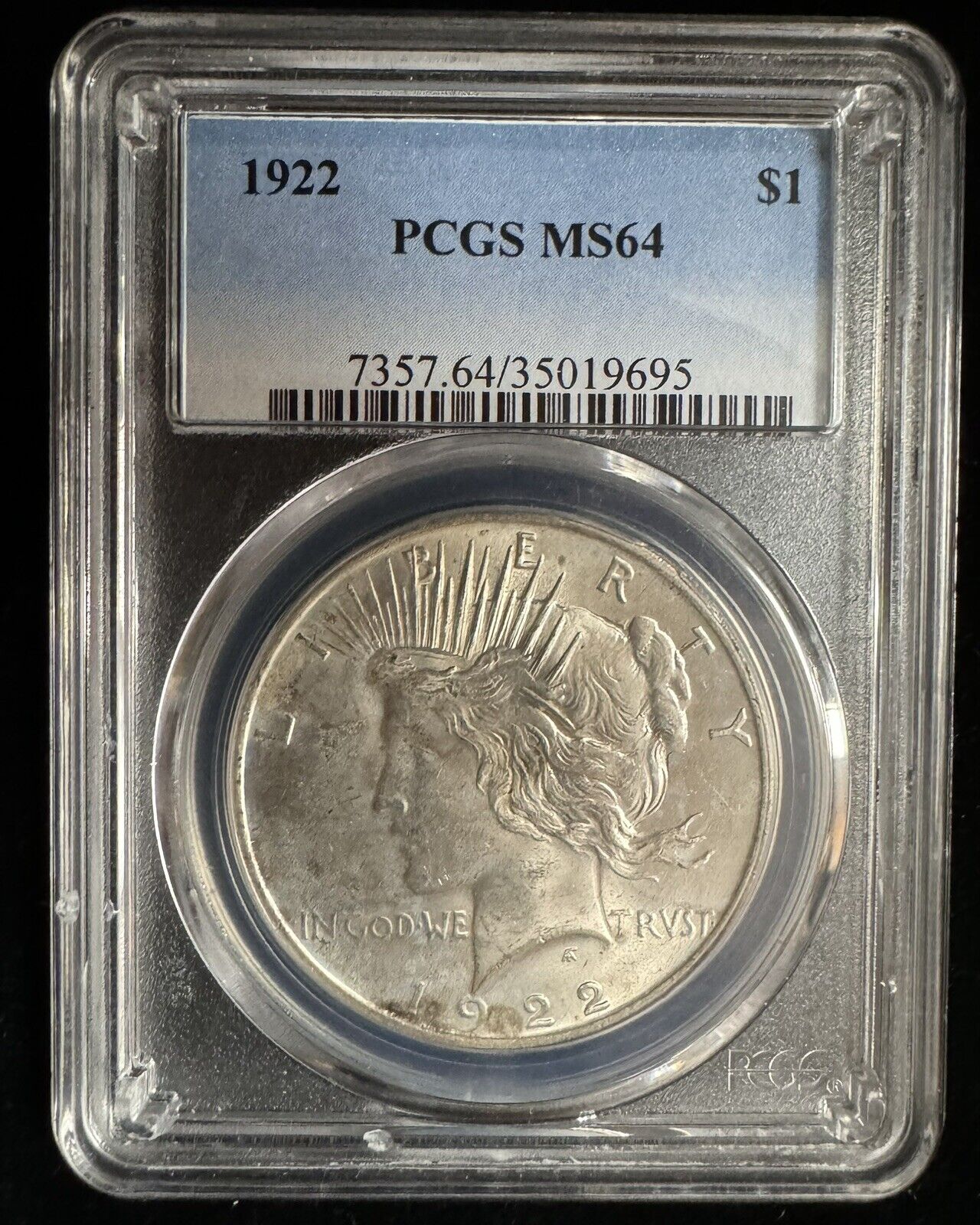 1922 Peace Dollar PCGS - MS64