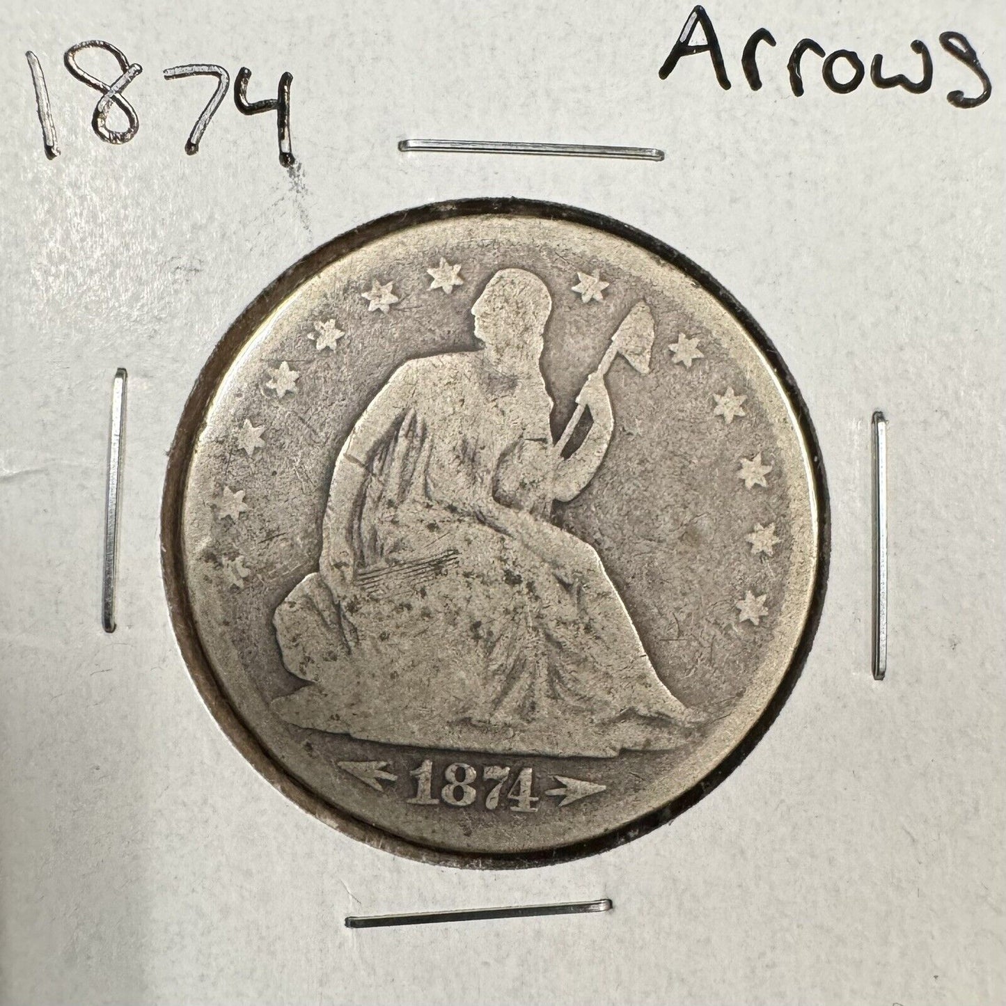 1874 Seated Half Dollar Arrows - Good