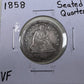 1858 Seated Quarter - Very Fine ( 300893 )