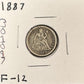 1887 Seated Dime - Fine ( 301097 )