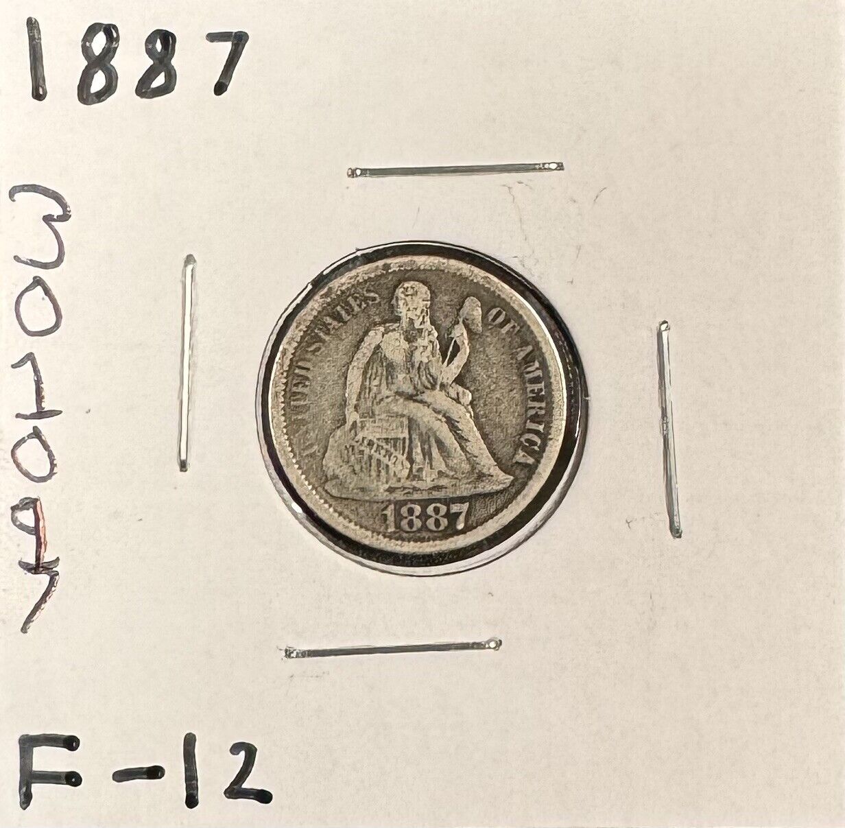 1887 Seated Dime - Fine ( 301097 )