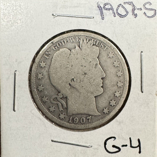 1907 S Barber Half Dollar - Good ( 700721 )