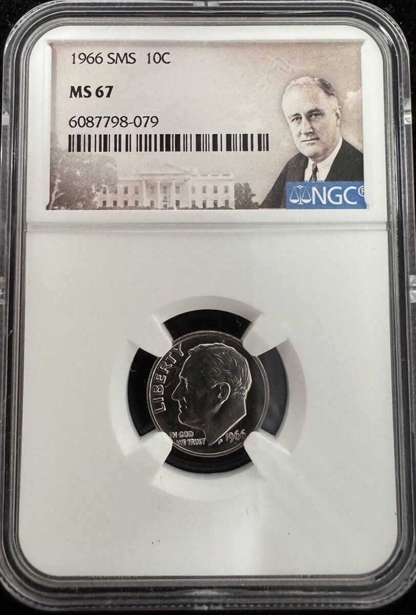 1966 Roosevelt Dime NGC - MS67 SMS ( 300805 )