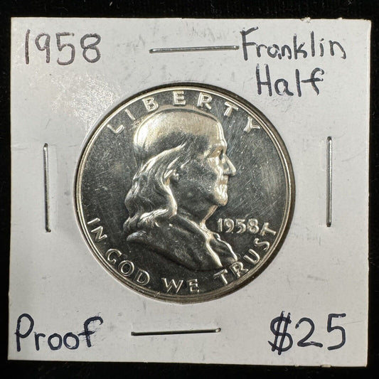 1958 Franklin Half Dollar - Proof