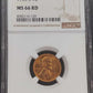 1955-S Lincoln Wheat Cent NGC MS 66 RD