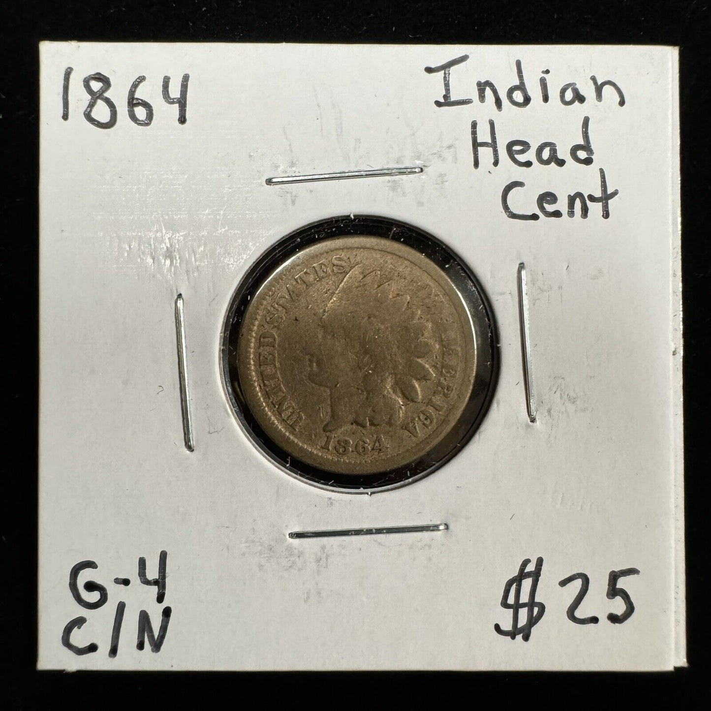 1864 Indian Head Cent Copper Nickel - Good