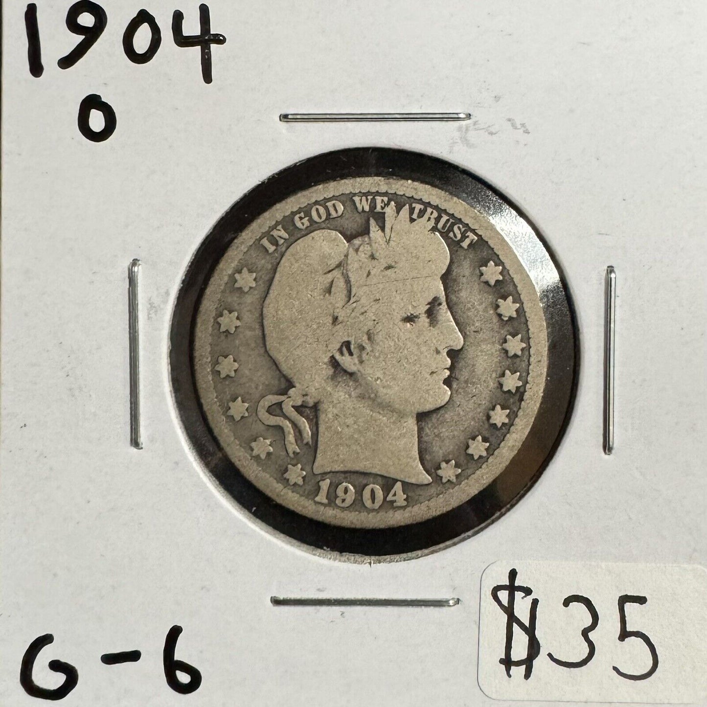 1904 O Barber Quarter - Good ( 300831 )