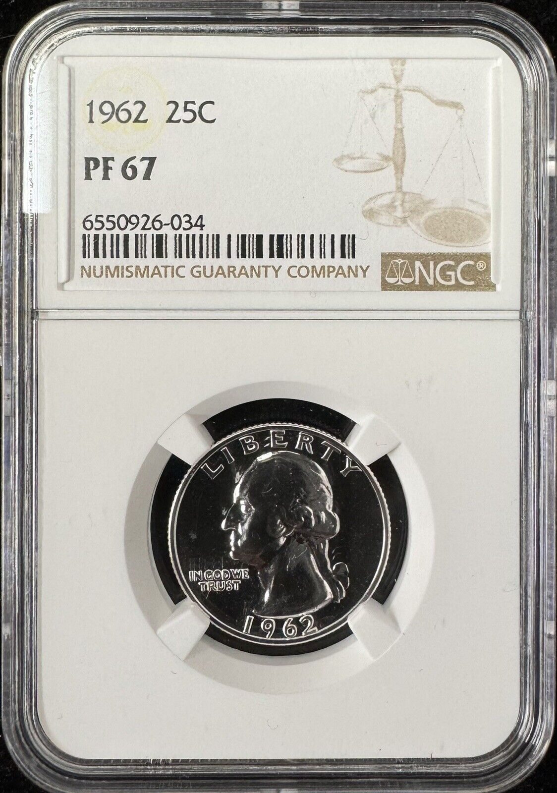 1962 Washington Quarter NGC - PF67 ( 300814 )