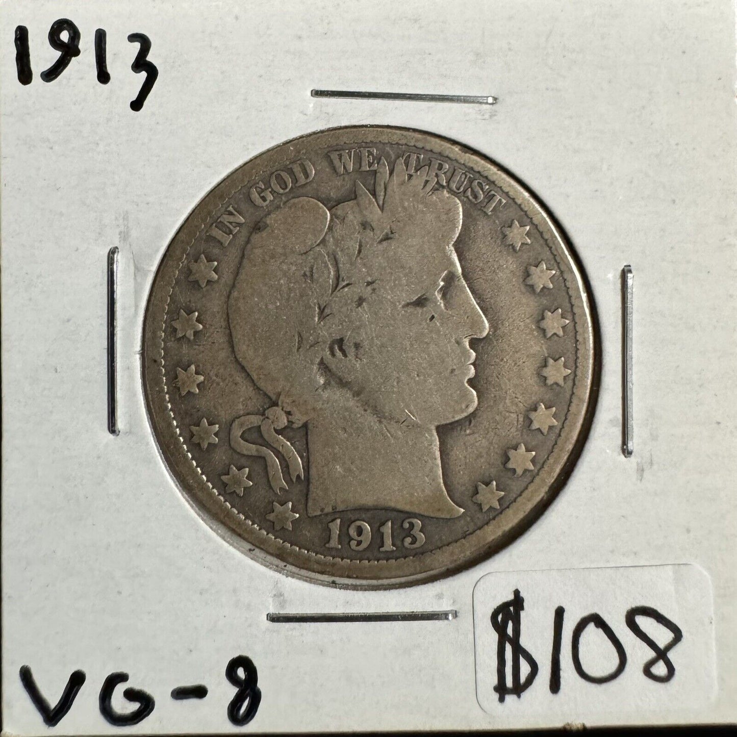 1913 Barber Half Dollar - Very Good