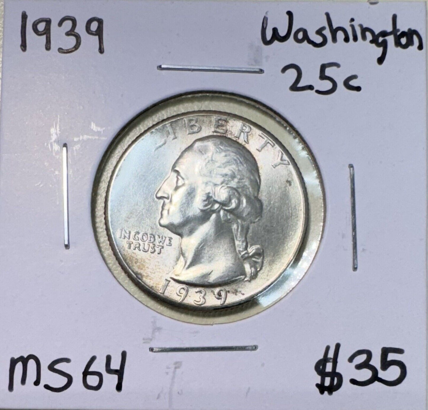 1939 washington quarter - Mint State ( 301025 )