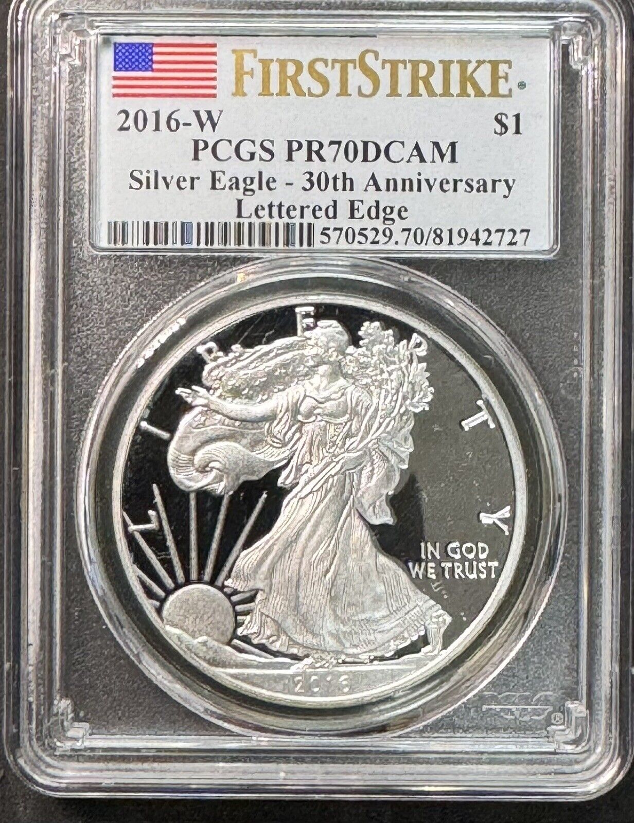 2016 W American Eagle Lettered Edge- PCGS PR70 DCAM ( 301130 )