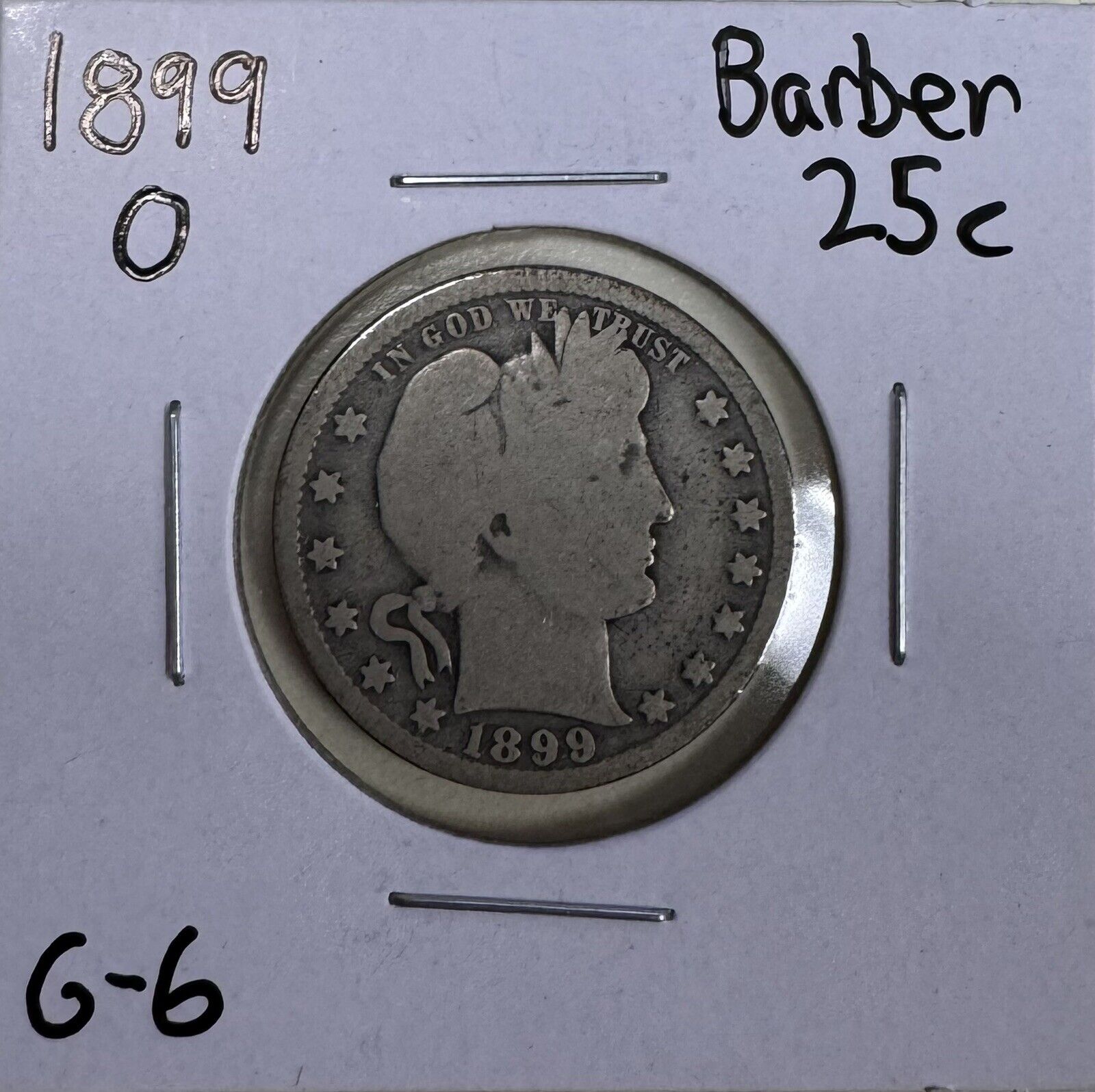 1899 O Barber Quarter - Good ( 300897 )