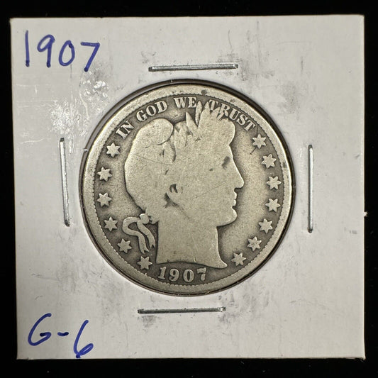 1907 Barber Half Dollar - Good