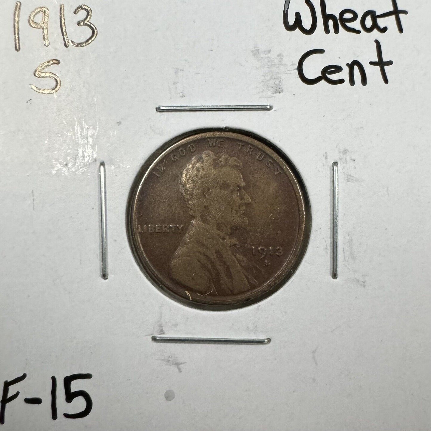 1913 S Wheat Cent - Fine ( 300915 ) 