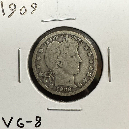 1909 Barber Quarter - Very Good ( 300833 )