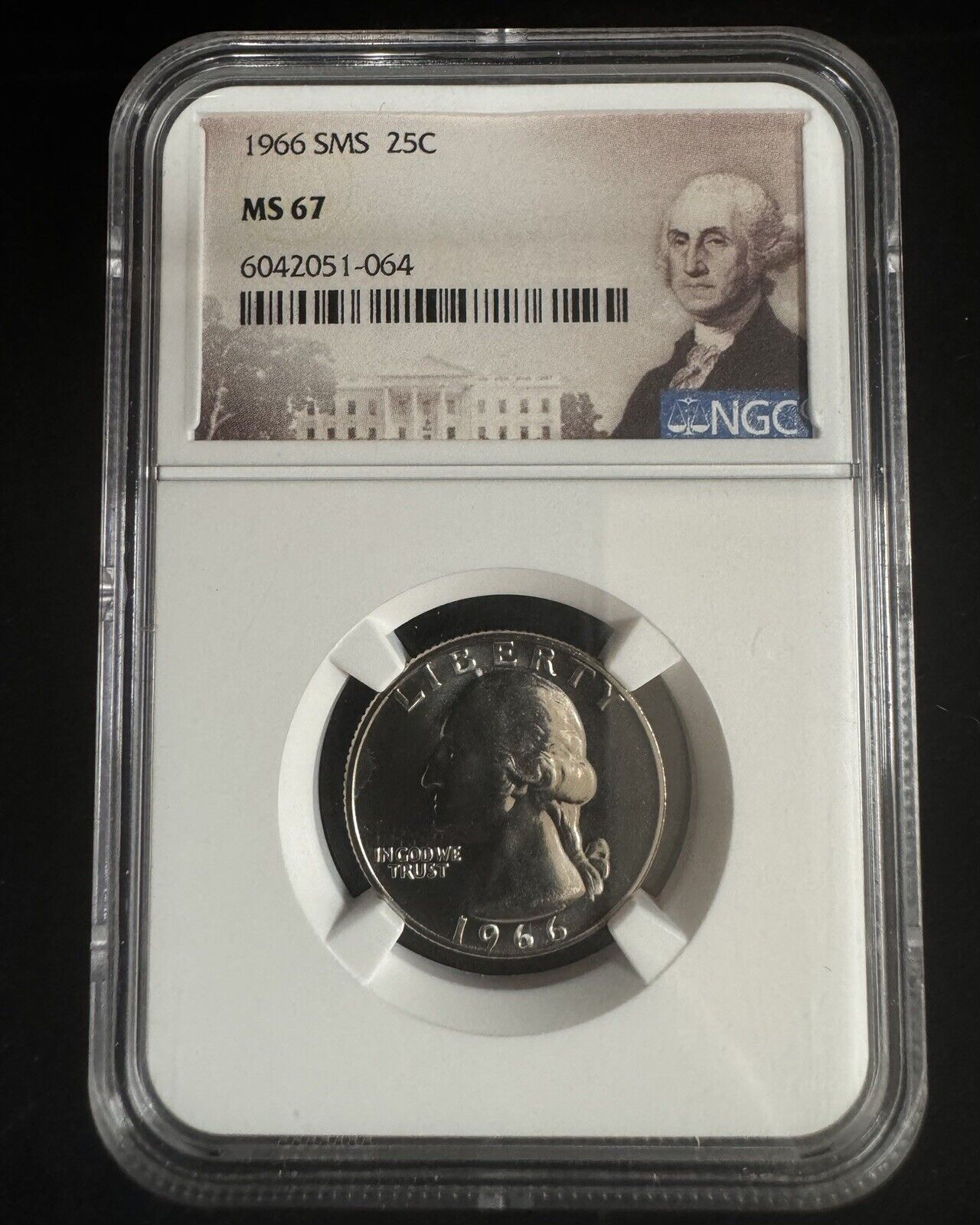 1966 Washington Quarter SMS  NGC - MS67