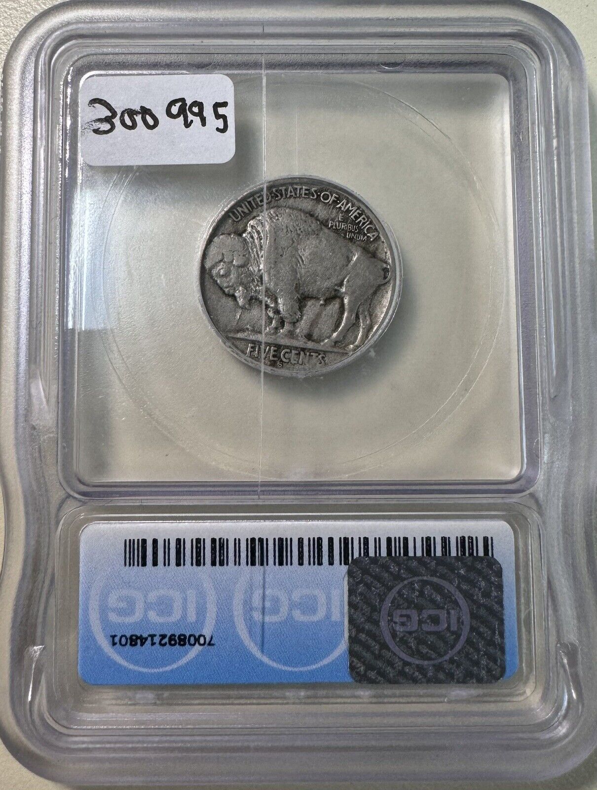 1921 S Buffalo Nickel IGC - F-12 ( 300995 )