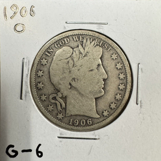 1906 O Barber Half Dollar - Good