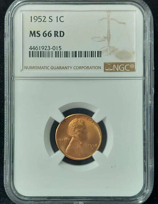 1952-S Lincoln Wheat Cent NGC MS66RD