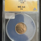 1909 VDB Wheat Cent ANACS - MS64 RB