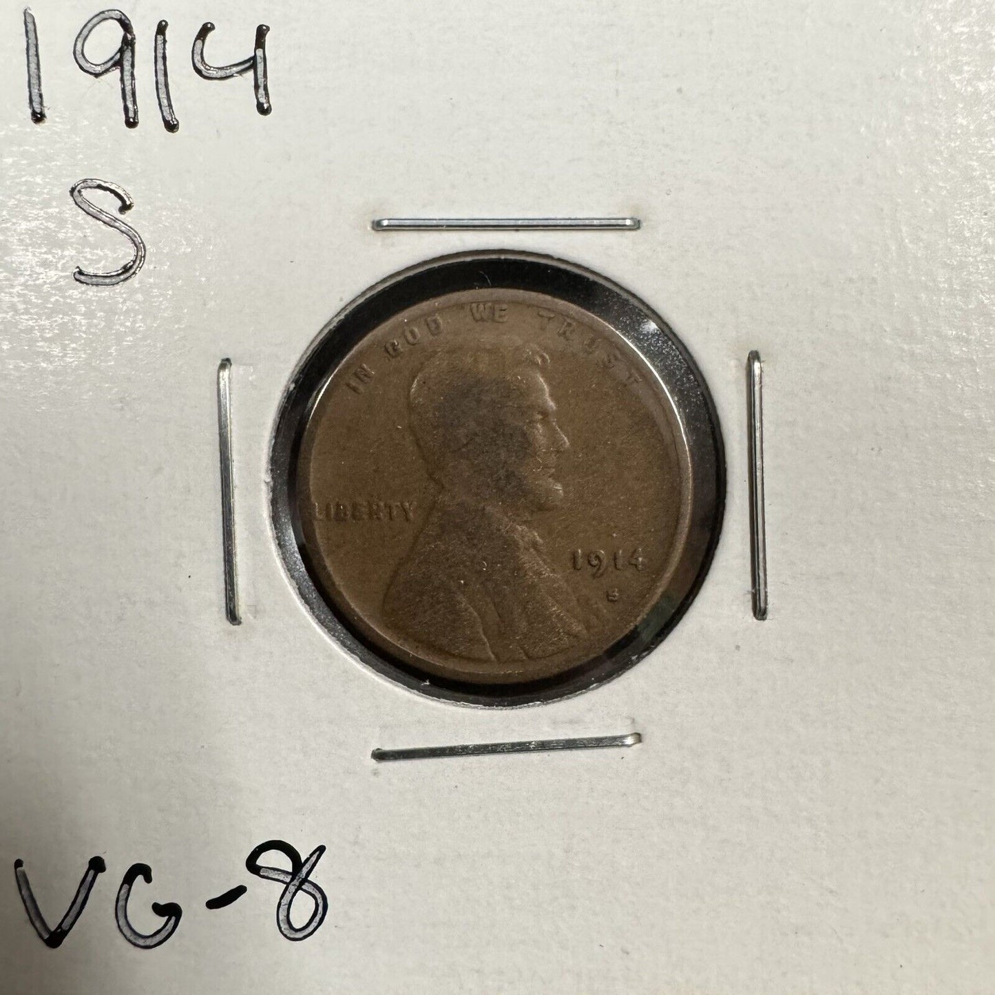 1914 S Wheat Cent - Very Good