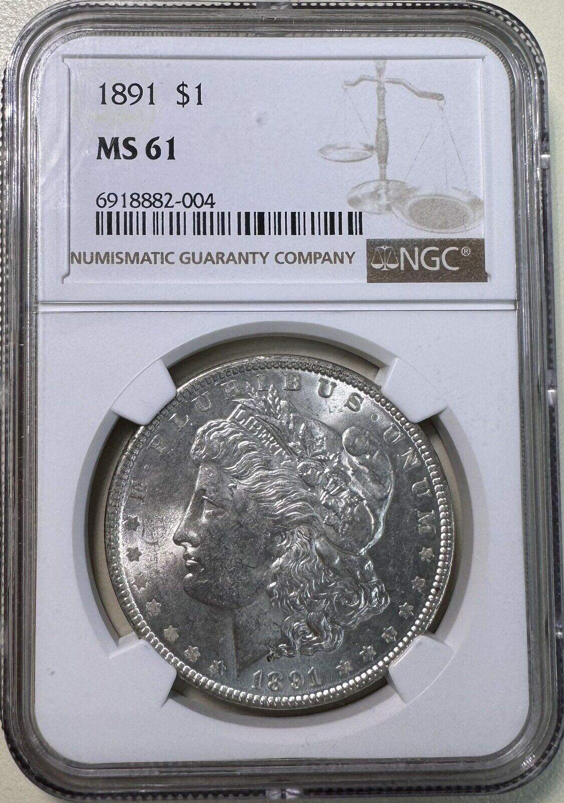 1891 Morgan Dollar NGC - MS61 ( 300976 ) 