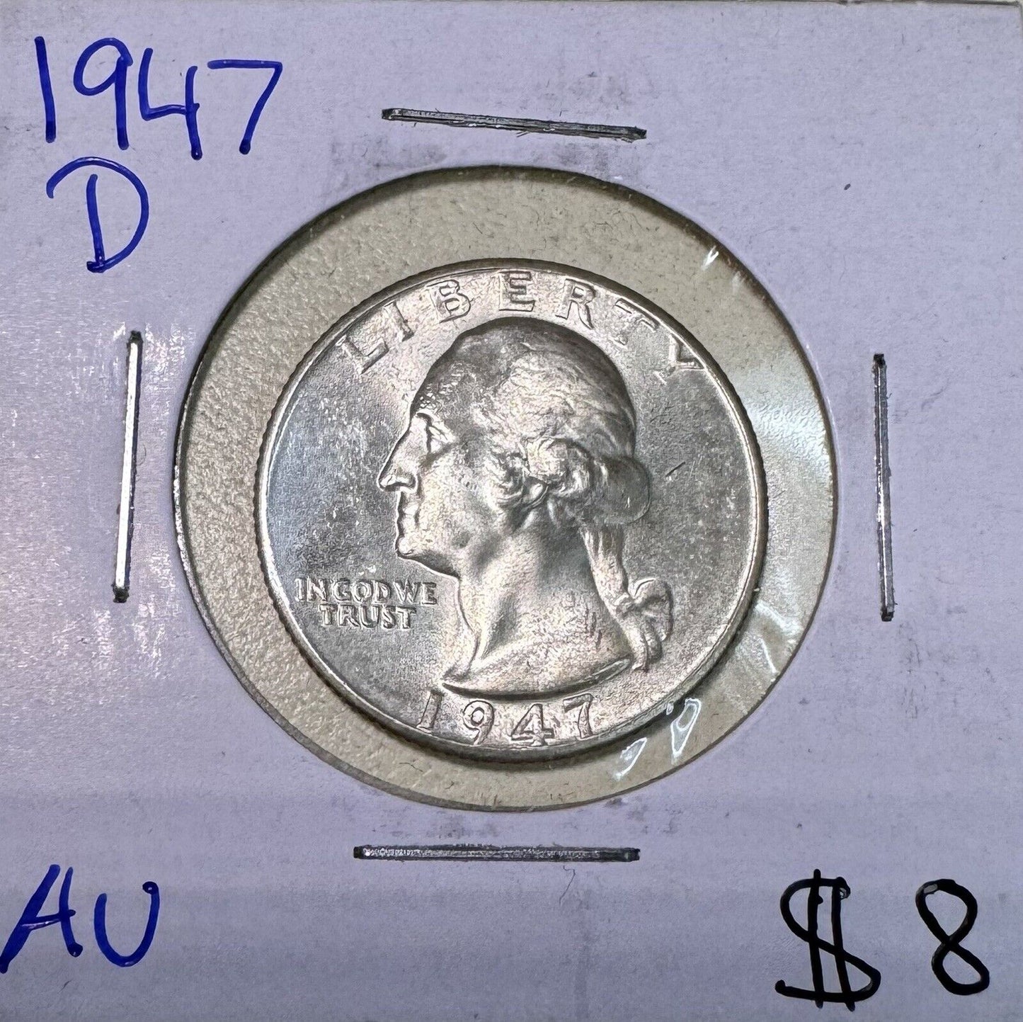 1947 D Washington Quarter - Almost Uncirculated ( 301078 )