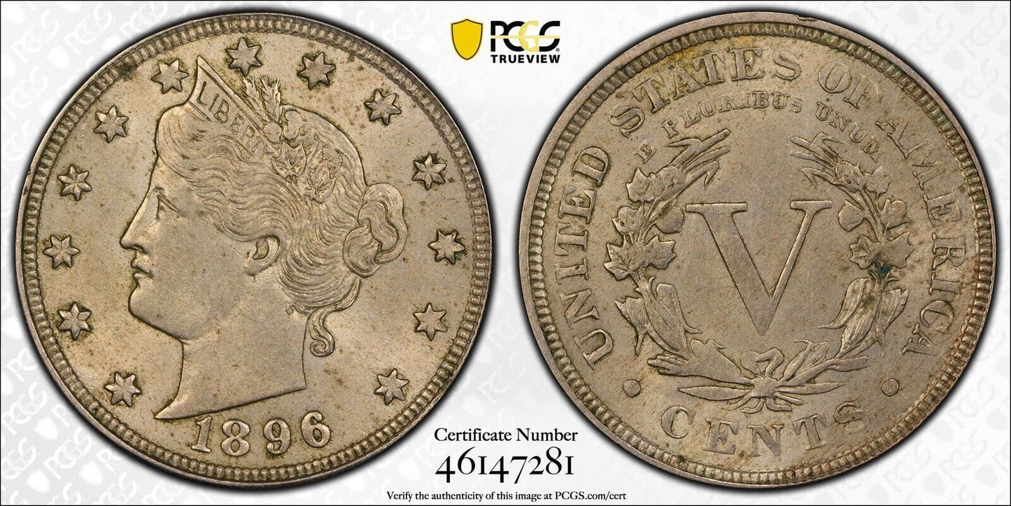 1896 Liberty V Nickel PCGS AU58 ( 301059 )